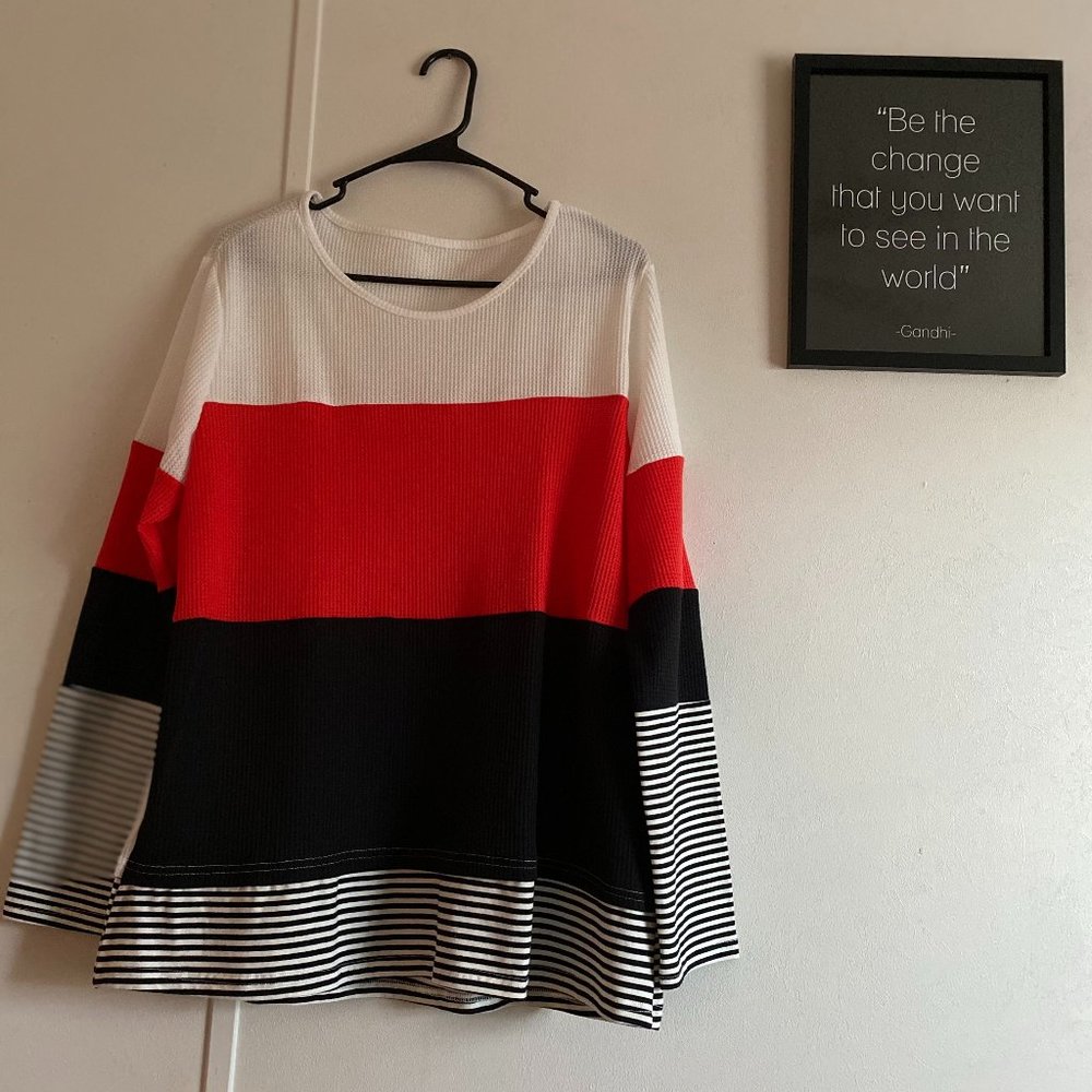 White, Black, & Red Sweater